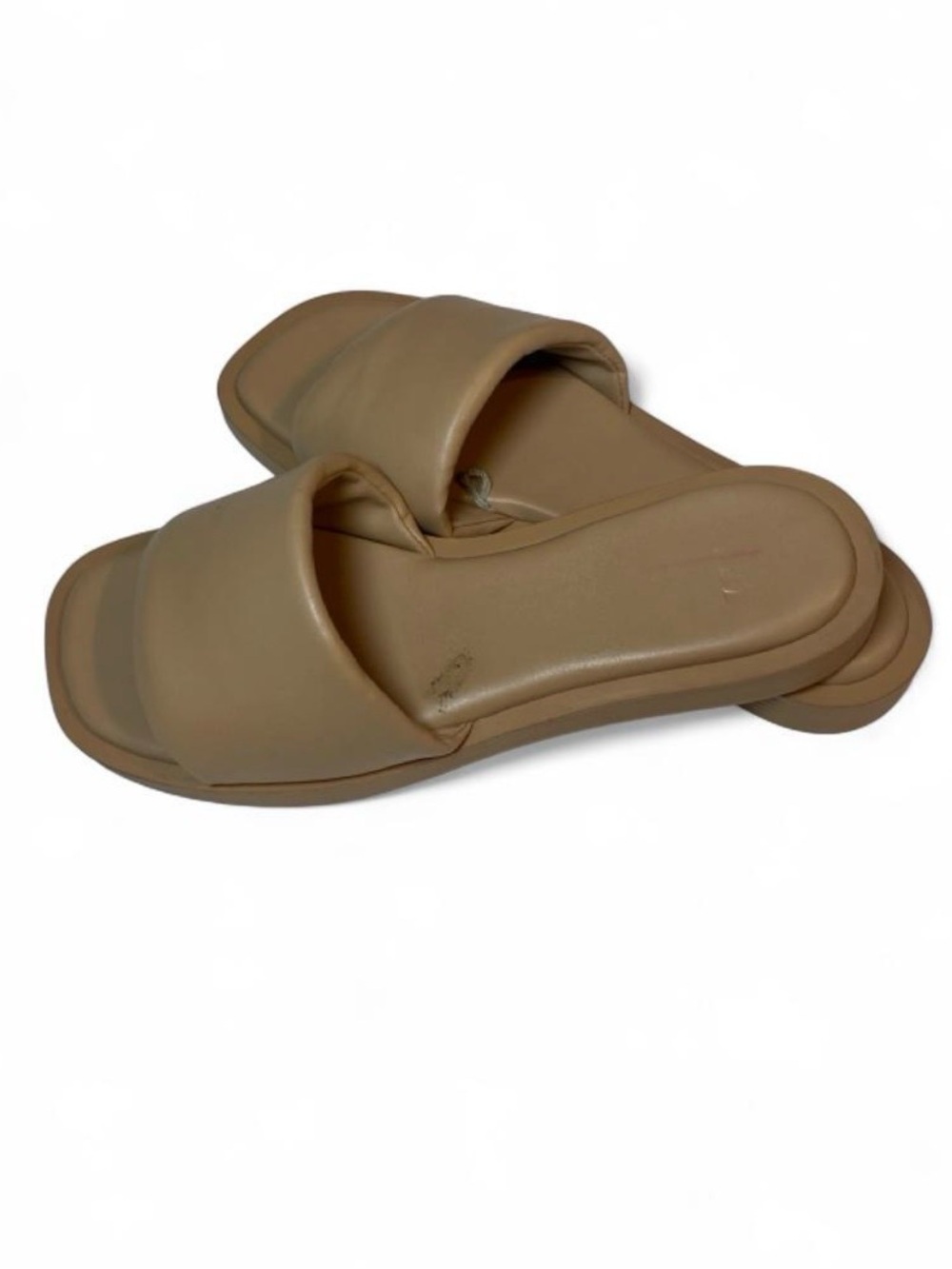 Neutral Tan Padded Slide Sandals - Women